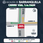 Desde esta noche, cierre parcial temporal de la intersección de la calle 72 con carrera 43