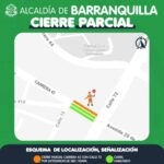 Cierre parcial en la calle 72 con carrera 43 por obras de acueducto